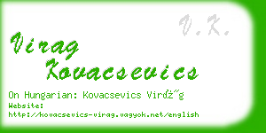 virag kovacsevics business card